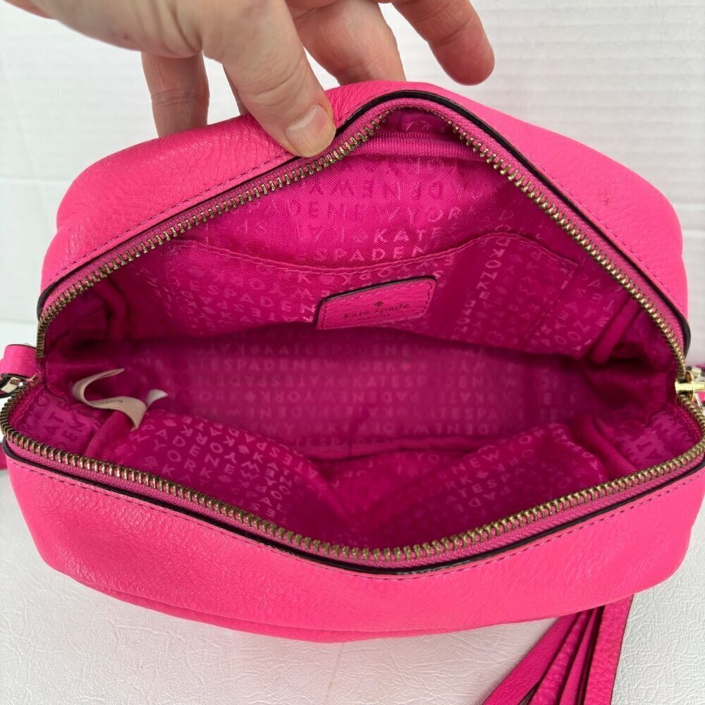 Kate Spade Mindy Crossbody Bag Pink Pebbled Leather Handbag Adjustable Strap - Picture 7 of 16
